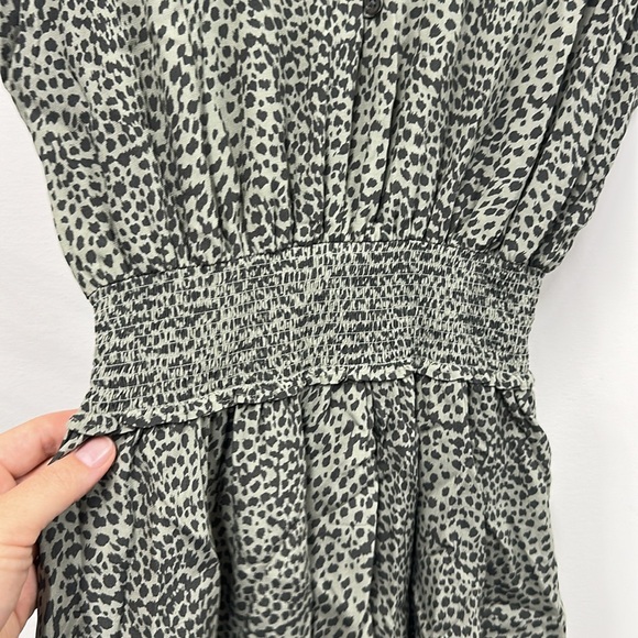 Rails Karla Olive Lynx Smocked Waist Flouncy Tiered Lightweight Mini Dress xs - Picture 5 of 9